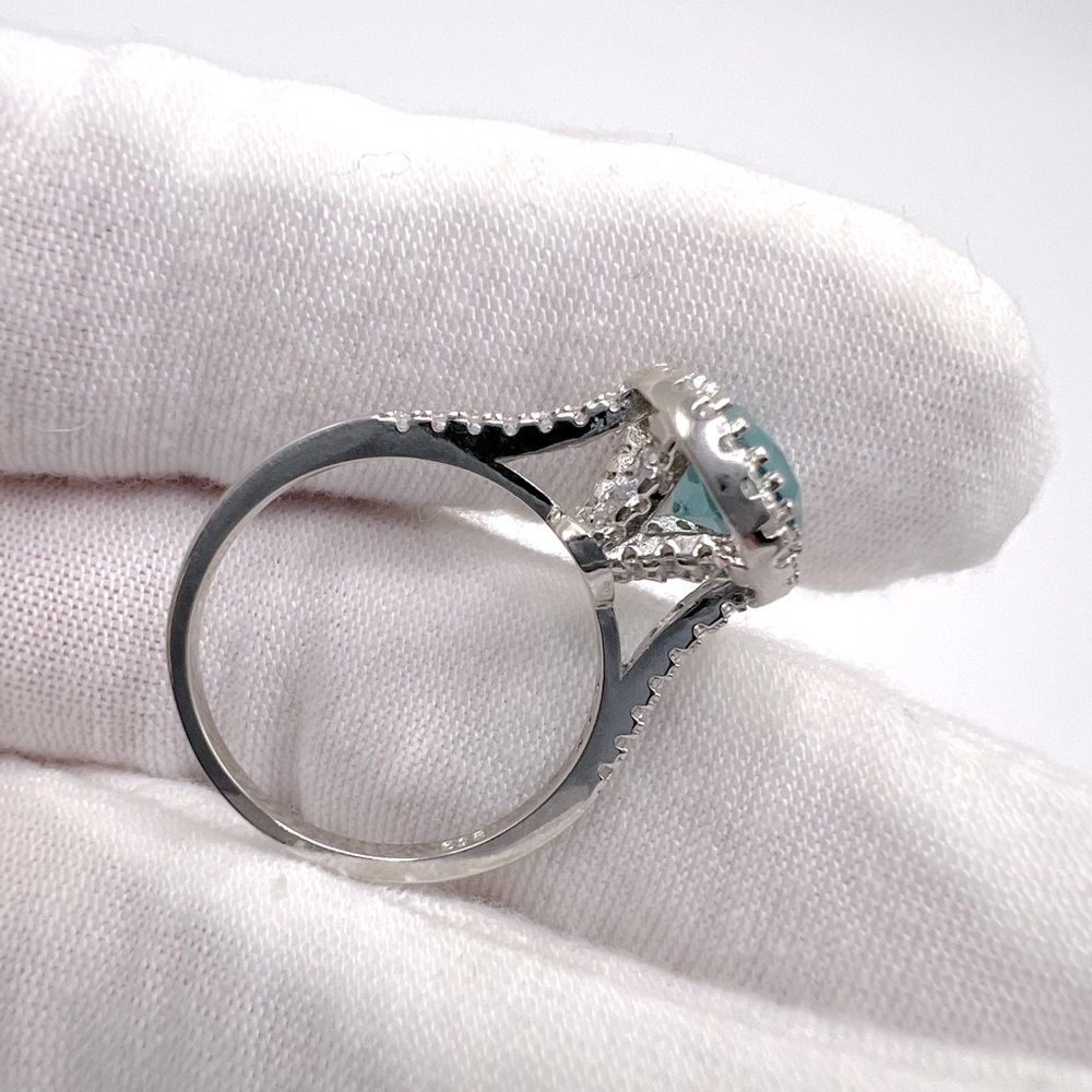 Sale $16 Firm! 925 Sterling Silver Aquamarine Cz Ring - Picture 13 of 17